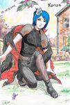  akatsuki blue_hair garden halter_neck konan naruto solo 