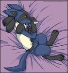  angst bed holly_massey lucario pok&eacute;mon red_eyes solo 