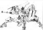  gun kabihuton machine_gun mecha monochrome no_humans original science_fiction scifi sketch weapon 