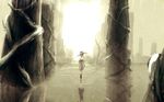  bad_id bad_pixiv_id caoth hat horror_(theme) original reflection solo stone walking walking_on_liquid wallpaper water witch 