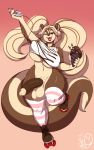  2019 absurd_res anthro balls big_breasts breasts brown_eyes clothed clothing dessert dickgirl earbuds food gradient_background hair headphones hi_res holding_food holding_object humanoid_penis ice_cream intersex legwear lipstick long_hair makeup mammal meganemausu mephitid mimi_&quot;godiva&quot;_dulcifer multicolored_hair nipple_outline on_one_leg one_eye_closed open_mouth open_smile penis red_lipstick rollerskates signature simple_background skunk smile solo soulblader standing striped_legwear stripes tongue two_tone_hair under_boob wink 
