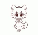 :&lt; animal_ears animated animated_gif chibi dancing detached_sleeves hat hypnotic inubashiri_momiji lineart lowres maitora monochrome short_hair sketch solo tail tokin_hat touhou wolf_ears wolf_tail 
