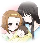  akiyama_mio baby baby_carry bad_id bad_pixiv_id black_hair blush brown_eyes brown_hair hairband if_they_mated ips_cells k-on! long_hair mother_and_daughter multiple_girls oseenkoris sleeping tainaka_ritsu yuri 