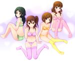  alternate_hairstyle bad_feet bad_id bad_pixiv_id bare_shoulders blush bra brown_hair extra frilled_bra frilled_legwear frills green_bra green_hair green_panties hair_down k-on! kinoshita_shizuka lace lace-trimmed_thighhighs lingerie long_hair midriff multiple_girls navel orange_bra orange_panties panties pink_legwear purple_bra purple_legwear purple_panties sasaki_youko shian_(my_lonly_life.) short_hair side-tie_panties side_ponytail sitting smile taki_eri thighhighs underwear underwear_only wakaouji_ichigo wariza yellow_legwear 