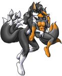  canine female fingering fox kissing kitsune lesbian masturbation multiple_tails nude size_difference strider_orion tail 