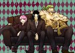  3boys couch grinpatch male male_focus multiple_boys stajun tattoo tommyrod toriko toriko_(series) 