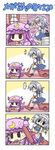  2girls 4koma colonel_aki comic handheld_game_console hat izayoi_sakuya maid_headdress multiple_girls patchouli_knowledge playing_games playstation_portable silent_comic spoken_ellipsis touhou translated vacuum_cleaner 