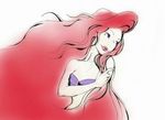  ariel ariel_(disney) bra disney lingerie little_mermaid long_hair pixiv red_hair smile the_little_mermaid underwear very_long_hair 