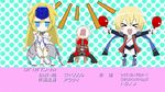  &gt;_&lt; arc_system_works bdsm blazblue blazblue:_calamity_trigger blonde_hair blue_eyes bondage bound chibi eyes_closed jin_kisaragi kisaragi_jin kore_wa_zombie_desu_ka? mu-12 parody ragna_the_bloodedge smile style_parody tied_up 