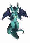  background claws color cute digitigrade dragon feathers female fenra floating fur glow light magic nude scalie sefeiren shading solo svelna tail white wings 