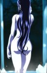  1girl afro_samurai ass back blue blue_hair earrings jewelry legs long_hair night nude okiku_(afro_samurai) scar solo standing takashi_okazaki thighs very_long_hair water 