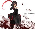  bad_id bad_pixiv_id beret black_hair breasts casvan copyright_name feathers hat highres knife magic_circle medium_breasts pixiv_fantasia pixiv_fantasia_5 pleated_skirt red_eyes skirt solo 