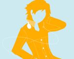  hanamura_yousuke headphones houndstooth ipod_ad male_focus moriririnn persona persona_4 silhouette solo 