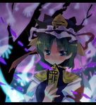  amo bad_id bad_pixiv_id blue_eyes green_hair hat rod_of_remorse shiki_eiki smile solo touhou tree 