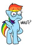  blue blue_fur equine female feral friendship_is_magic fur hair horse mammal multi-colored_hair my_little_pony pegasus plain_background pony rainbow_dash_(mlp) rainbow_hair reaction_image red_eyes solo unknown_artist what white_background wings 