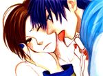  1girl bad_id bad_pixiv_id couple hetero kaito licking meiko nashi48 tongue vocaloid 