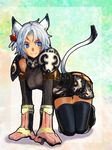  all_fours animal_ears armor bad_id bad_pixiv_id cat_ears cat_tail doraeshi final_fantasy final_fantasy_xi highres mithra mittens solo tail thighhighs white_hair 