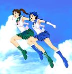  bishoujo_senshi_sailor_moon boots kino_makoto legs mizuno_ami parody sailor_jupiter sailor_mercury skirt style_parody toki_wo_kakeru_shoujo 