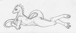  breasts digitigrade female lizard looking_at_viewer nude on_front scalie sibel_catluck sketch solo 