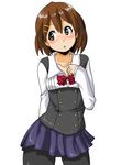  bad_id bad_pixiv_id blush brown_eyes brown_hair cosplay hirasawa_yui k-on! nakagawa_rui pantyhose school_days school_uniform short_hair solo 