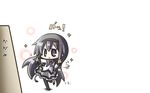  akemi_homura aoblue black_hair blue_eyes chibi long_hair mahou_shoujo_madoka_magica pantyhose white 