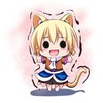  :d animal_ears blonde_hair cat_ears cat_tail chibi extra_ears hoshizuki_(seigetsu) kemonomimi_mode mizuhashi_parsee open_mouth puru-see scarf smile solo tail touhou trembling 