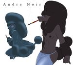  andre_noir assless_chaps big_butt booty butt canine dog feminine gideon girly male mammal nipples plain_background poodle smoking solo tail tailfro white_background 