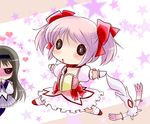  :o akemi_homura black_hair chibi hairband highres kaname_madoka kyubey magical_girl mahou_shoujo_madoka_magica multiple_girls o_o pantyhose school_uniform short_hair yume_shokunin 