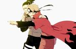  2boys black_hair blonde_hair cloak headband i_(kaiyou) injury leaning male male_focus multiple_boys nara_shikamaru naruto naruto_shippuuden standing uzumaki_naruto uzumaki_naruto_(sennin_mode) 