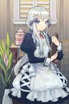  blue_eyes lowres maid serenade_(sinohi) silver_hair solo sword_girls twintails 