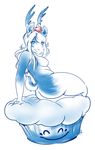  antlers breasts cupcake ears hair horns long_hair looking_at_viewer lucah rear reindeer side_boob tail wide_hips 