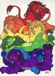  blue dude_train feline gay green group lion male orange pride purple rainbow red super_gay taste_the_rainbow yellow 