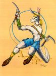  chris_goodwin hunter kangaroo male marsupial piercing shorts sickle solo topless tribal weapon 