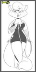  anthro bdsm breasts cats_don&#039;t_dance cats_don't_dance cleavage clothed clothing daxzor feline female invalid_tag looking_at_viewer mammal monochrome sawyer whip 