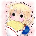  animal_ears blonde_hair cat_ears cat_tail chibi extra_ears food hoshizuki_(seigetsu) kemonomimi_mode mizuhashi_parsee puru-see scarf solo tail touhou trembling 