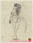  extinct farorenightclaw female from_behind marsupial nude solo thylacine 