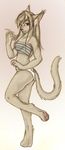  anakuro basitin binding breasts feline female hair hindpaw looking_at_viewer open_mouth panties paws pink sarashi skimpy solo tail twokinds underwear 