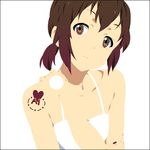  extra hand_on_own_shoulder heart k-on! lowres mizuki_makoto solo tattoo tsuchiya_ai 