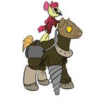 applebloom_(mlp) big_daddy big_macintosh_(mlp) bioshock cosplay costume cub dress drill equine female feral friendship_is_magic horse little_sister mammal my_little_pony plain_background pony syringe unknown_artist white_background young 