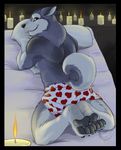  blue_eyes boxers candles eclipsewolf hindpaw huskers looking_at_viewer male solo tail underwear 