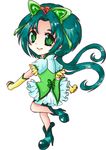  akimoto_komachi bad_id bad_pixiv_id bow bug butterfly chibi cure_mint dress earrings flower frills green_eyes green_hair hair_ornament hairpin hakomura insect jewelry long_hair looking_back magical_girl precure red_flower red_rose ribbon rose shoes smile solo twintails yes!_precure_5 