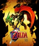  2boys absurdres artist_request battle blonde_hair blue_eyes cape clenched_teeth cover duel earrings ganondorf gerudo hat highres holding holding_sword holding_weapon hylian_shield jewelry left-handed link male_focus master_sword multiple_boys official_art photoshop_(medium) pointy_ears punching red_eyes red_hair shield sword teeth the_legend_of_zelda the_legend_of_zelda:_ocarina_of_time video_game_cover weapon 