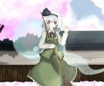  bad_id bad_pixiv_id black_hairband broom enelis hairband konpaku_youmu konpaku_youmu_(ghost) silver_hair solo touhou waving 