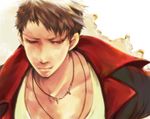  brown_hair bust dante dante_(dmc:_devil_may_cry) devil_may_cry dmc:_devil_may_cry jacket jewelry male male_focus necklace red_eyes short_hair upper_body 