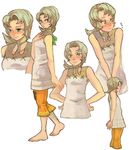  arms_behind_back bad_id bad_pixiv_id barefoot blush brown_hair capri_pants choker expressions feet green_eyes hands hands_on_hips ilia_(zelda) no_legs pants sketch smile tears the_legend_of_zelda the_legend_of_zelda:_twilight_princess v_arms yo_mo 