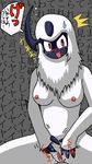  anthro breasts female japanese_text masturbation nintendo nipples pok&#233;mon pok&#233;morph pok&eacute;mon solo text translation_request unknown_artist video_games 