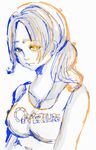  bad_id bad_pixiv_id chell monochrome portal portal_(series) sketch solo tank_top 