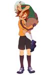  angry bad_id bad_pixiv_id brown_hair closed_eyes eyepatch genda_koujirou grey_hair holding inazuma_eleven inazuma_eleven_(series) laughing lift male_focus multiple_boys sakuma_jirou suzu_mo 