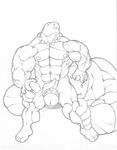  cetacean claws dinosaur dj_mixer_(character) erection eyes_closed gay grin licking lizard lying male marine muscles nude orca penis reptile scalie size_difference sketch standing t-rex tkc2021 tongue 