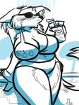  600 abstract bikini canine charly chubby emmm female hot iced_drink kitchen skimpy solo sunglasses swimsuit wolf 